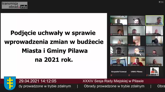 Sesja Rady Miejskiej w Pilawie - 29.04.2021