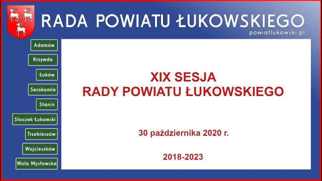 Sesja Rady Powiatu Łukowskiego - 30.10.2020