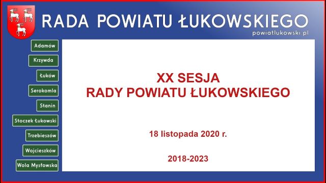 Sesja Rady Powiatu Łukowskiego - 18.11.2020