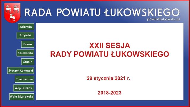 Sesja Rady Powiatu Łukowskiego - 29.01.2021