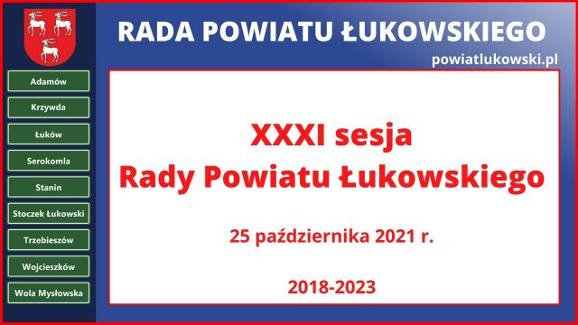 Sesja Rady Powiatu Łukowskiego - 25.10.2021