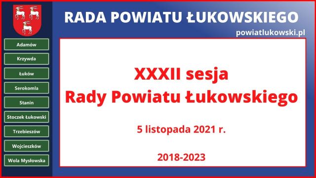 Sesja Rady Powiatu Łukowskiego - 05.11.2021