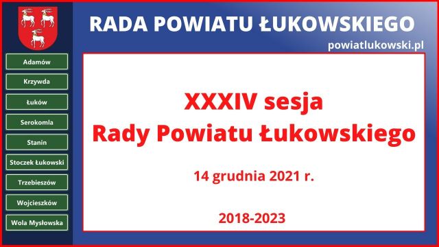 Sesja Rady Powiatu Łukowskiego - 14.12.2021