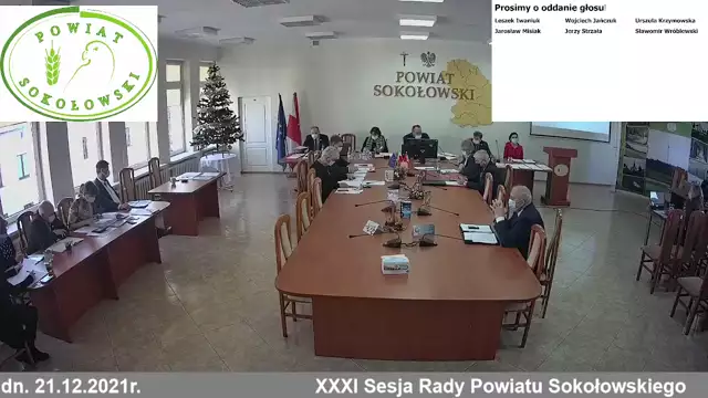 Sesja Rady Powiatu Sokołowskiego - 21.12.2021