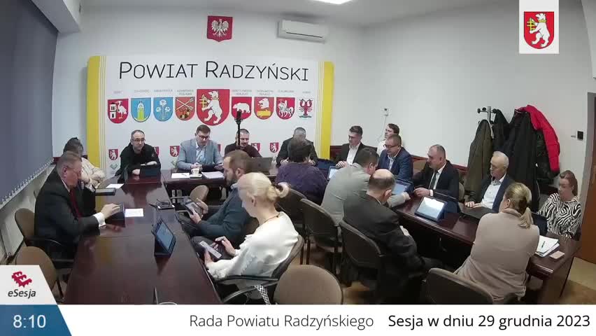 Sesja Rady Powiatu w Radzyniu Podlaskim - 29.12.2023