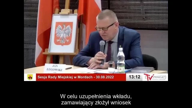 Sesja Rady Miejskiej w Mordach – 30.08.2022 / NAPISY (1)