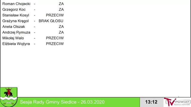 Sesja Rady Gminy Siedlce – 26.03.2020 godz.13:00 (1)