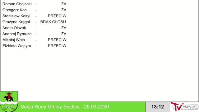 Sesja Rady Gminy Siedlce – 26.03.2020 godz.13:00 (1)