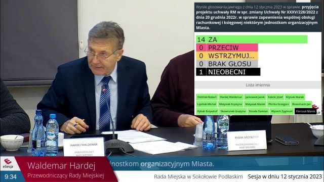Sesja Rady Miasta Sokołów Podlasaki - 12.01.2023
