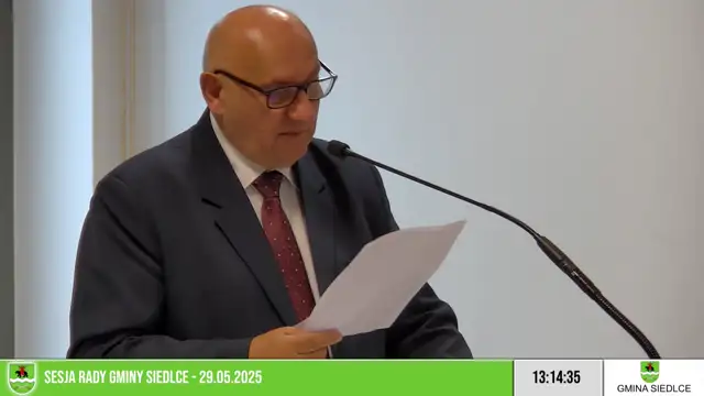 Sesja Rady Gminy Siedlce – 29.05.2025
