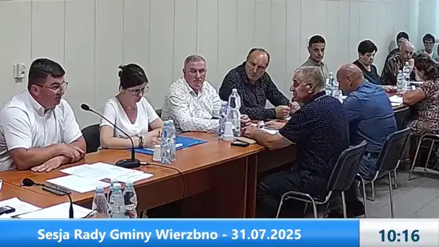 Sesja Rady Gminy Wierzbno – 31.07.2025