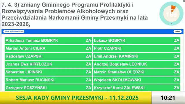 Sesja Rady Gminy Przesmyki - 11.12.2025