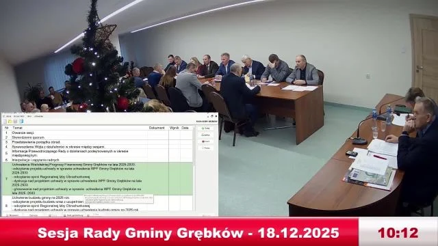 Sesja Rady Gminy Grębków - 18.12.2025