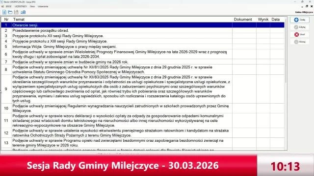 Sesja Rady Gminy Milejczyce – 30.03.2026