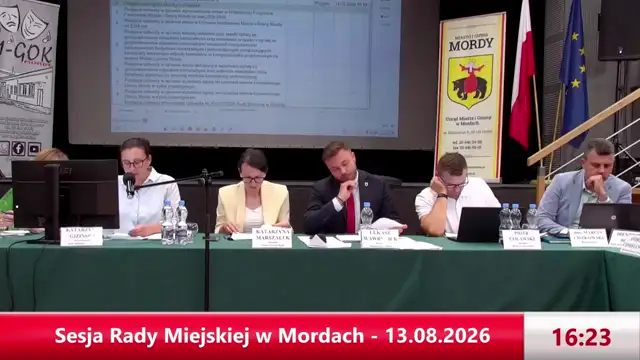 Sesja Rady Miejskiej w Mordach - 13.08.2026