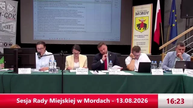 Sesja Rady Miejskiej w Mordach - 13.08.2026